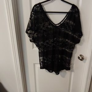 NWOT TORRID LACE BLACK BLOUSE SIZE 1X